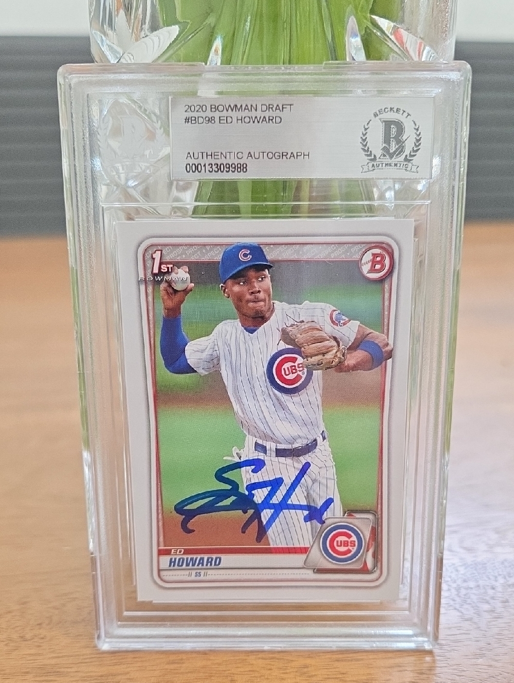Authenticated Ed Howard Signed 1st Bowman Card - Chicago Cubs